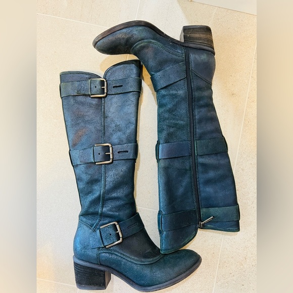 đź’™Donald Pliner Blue Leather platform boots - Picture 3 of 5